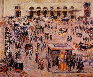 cour du havre gare st lazare 1893 Camille Pissarro Parisien Peinture à l'huile